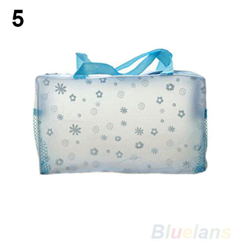 Floral Transparent Waterproof Make Up Bag