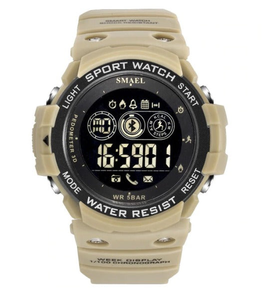 Smael Multifunctiona Bluetooth Watch - Model 1602 - Khaki