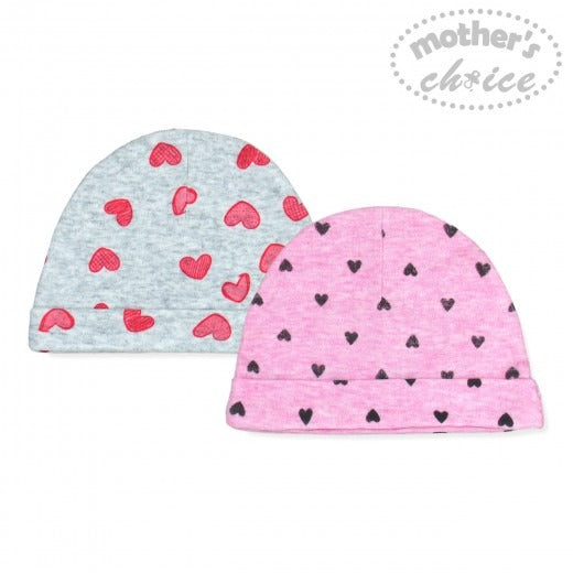 2 PACK BEANIE SETS - HEARTS