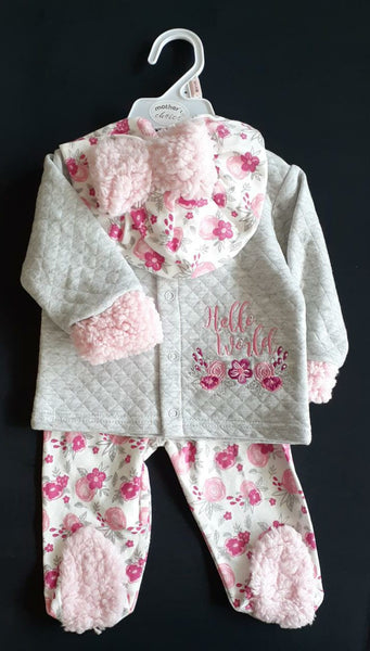 3PC QUILTED WINTER SET - HELLO WORLD