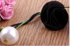 Rose and Pearl Hair Tie