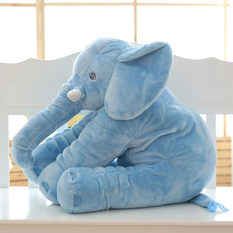 Elephant Soft Plush Stuffed Waist Pillow for Babies - Blue
