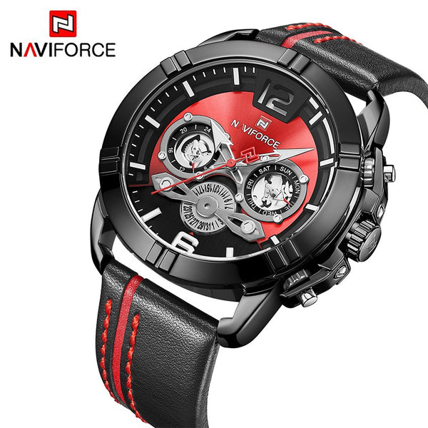 Men's Naviforce Watch (9168)- Black and Red