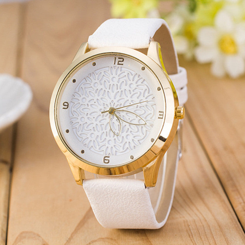 Ladies Flower Watch - White