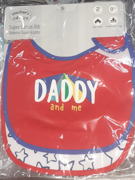 INFANT'S 2 PACK BIBS 'DADDY AND ME'