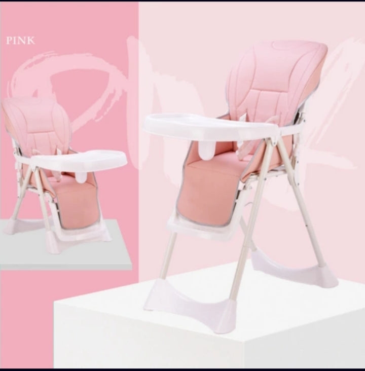 Adjustable, Folding Baby Feeding Chair - Pink