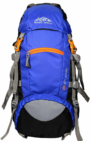 Mount Track Gear Up 9103 Rucksack, Hiking backpack with Rain Cover and Laptop Compartment 50 Ltrs Neon Blue