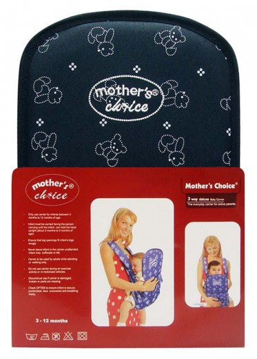 Deluxe 3 Position Baby Carrier - Designed for 3 -12 Months Old - Navy Bear