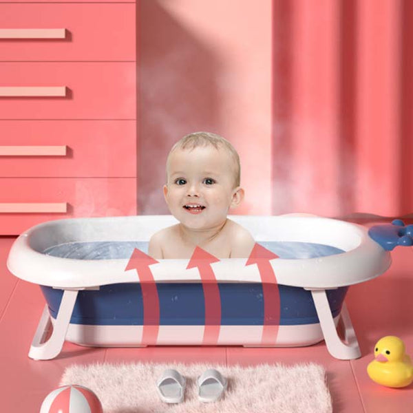 Infant Baby Foldable Bathtub -  Blue Crown