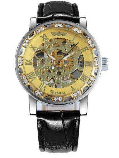 Automatic Skeleton Mechanical Watches Crystal Finish - Gold