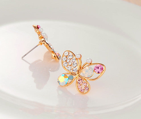 18K Gold Plated Butterfly Stud Earrings
