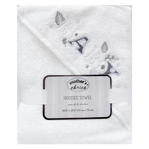 100% COTTON HOODED TOWEL 'BABY-NEUTRAL'