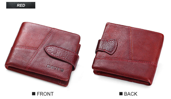 Men's Genuine Leather Vintage Wallet - Red Horizontal