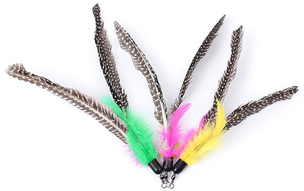 5pcs Colorful Cat Toy Feather Replacement For Cat Wand 20cm (without stick)