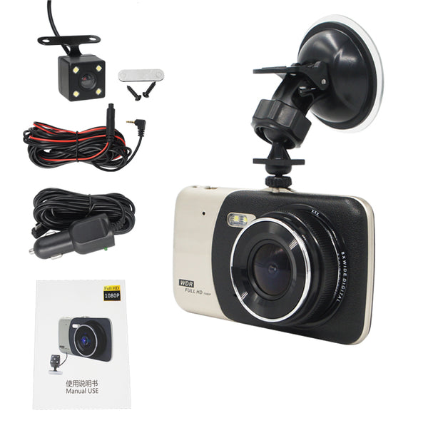 Car Dashcam 4.0 Inch IPS Screen with Full HD 1080P Video and Rear Camera