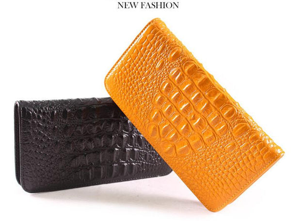 Crocodile Embossed Genuine Leather Ladies Wallet