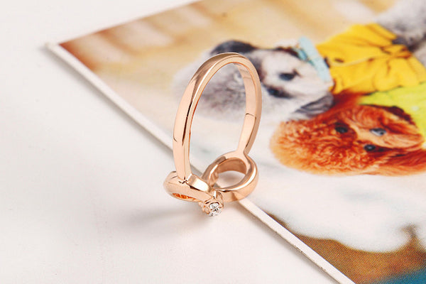 Infinity Crystal Ring Silver/Rose Gold Plated