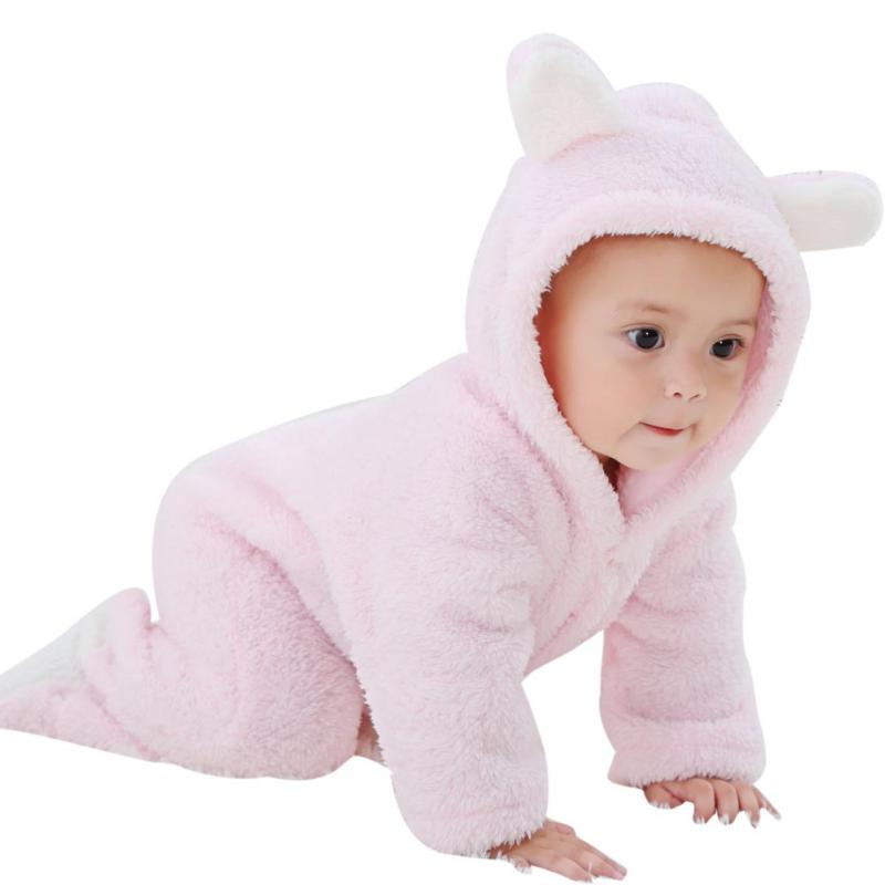 Babies Hooded Full Sleeve Romper - Pink