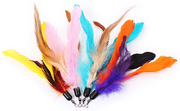 10pcs Colorful Cat Toy Feather Replacement For Cat Wand 18cm (without stick)
