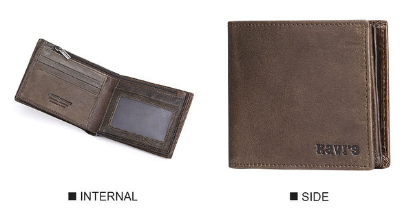 Men's Genuine Leather Everyday Wallet - Coffee Horizontal