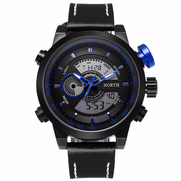 Men's Dual Display LED Watch - Blue