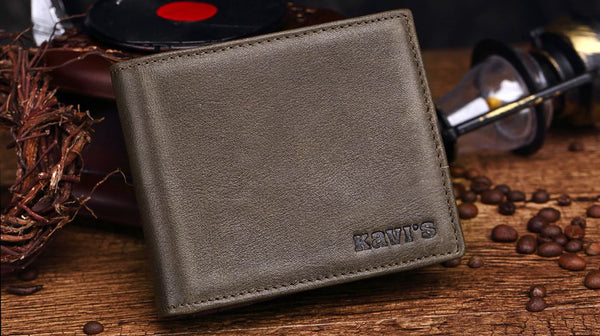 Men's Genuine Leather Everyday Wallet - Coffee Horizontal