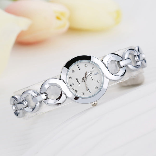 Ladies Crystal Rhinestone Watch - Silver