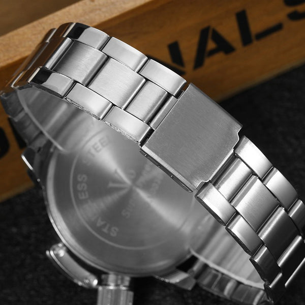 Men's Dual Dial Stainless Steel Watch