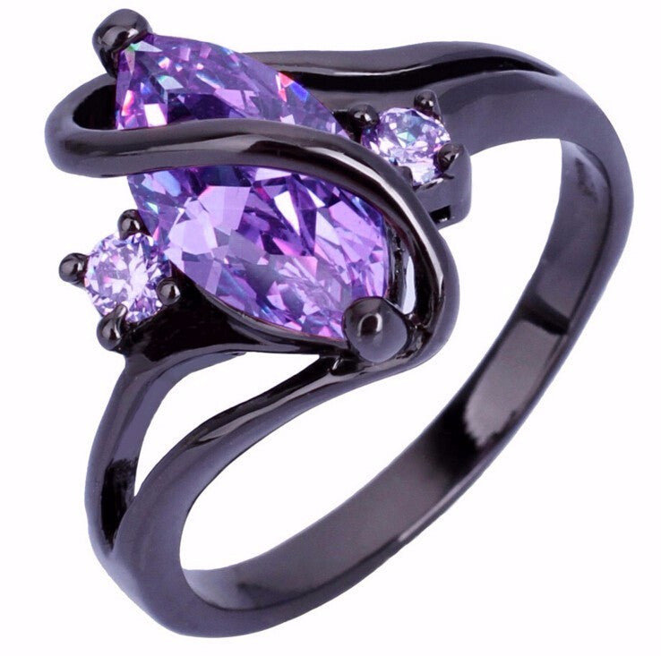 Oval Cross Ring - Purple