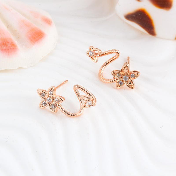 Rose Gold Double Sided Stud Earrings