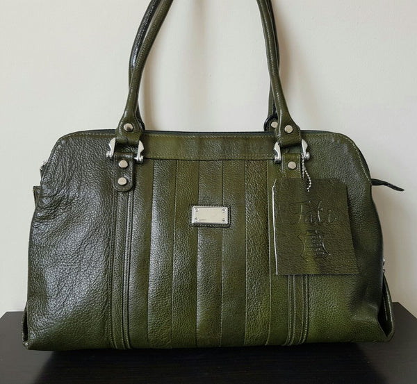 100% Genuine Buffalo Leather 3 Column Everyday Handbag - 3 Colours