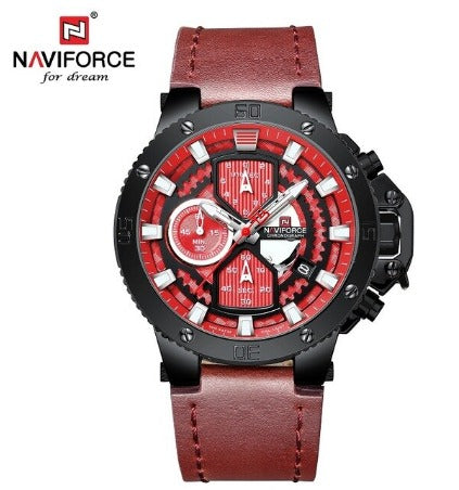 Men's Naviforce Stainless Steel Watch (9159) Sand of Time - Red