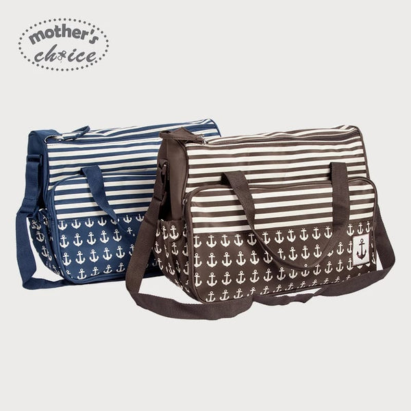 2pcs Baby Changing Diaper Nappy Bag - Brown Anchor
