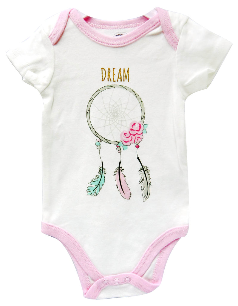 Babies Short Sleeve Rompers - Girls Dream Pink