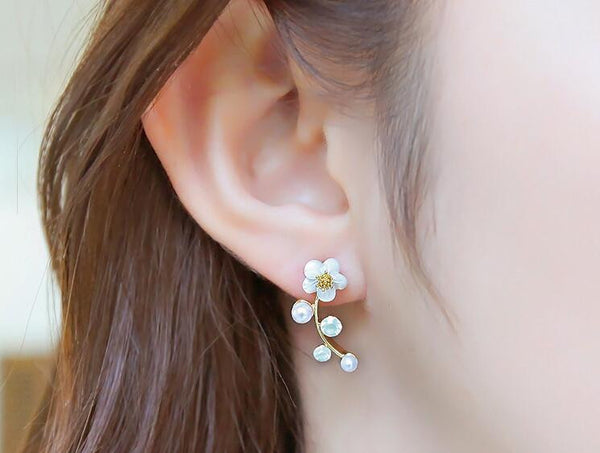Pearl Flower Jacket Earring