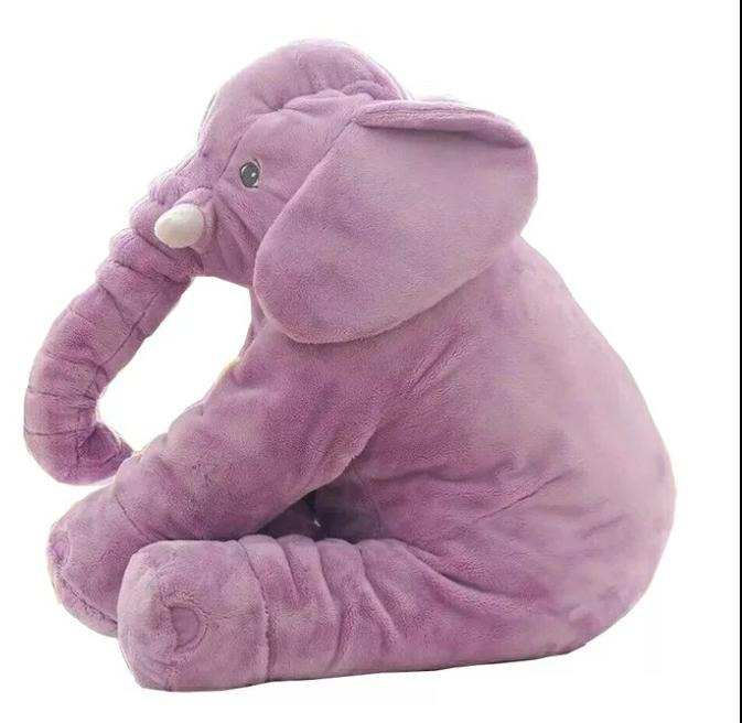 Elephant Soft Plush Stuffed Waist Pillow for Babies - Purple
