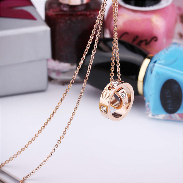 Stainless Steel 18K Gold Plated Pendant/Chain - Rose Gold Plated