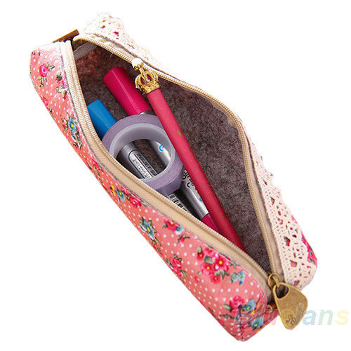 Retro Floral Cosmetic Pouch