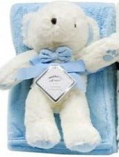 BABY WRAP WITH TEDDY - BLUE