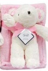 BABY WRAP WITH TEDDY - PINK
