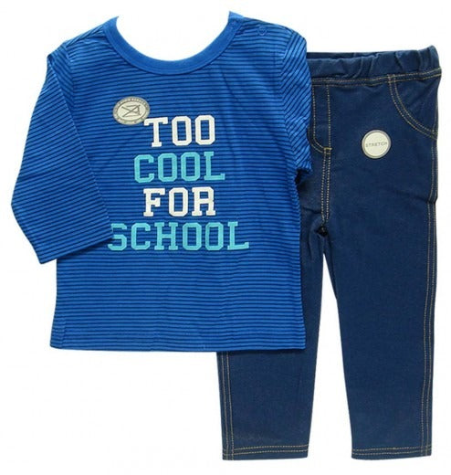 INFANTS STRETCH DENIM & BUTTON TOP TOO COOL FOR SCHOOL