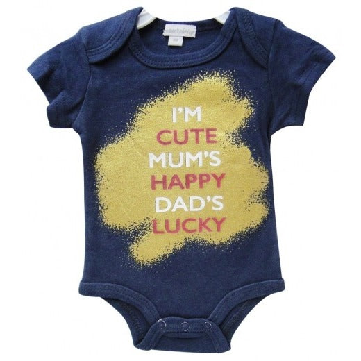 100% COTTON ROMPER 'DAD'S LUCKY'
