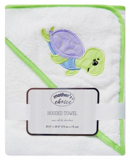 100% COTTON HOODED TOWEL 'GREEN TURTLE'