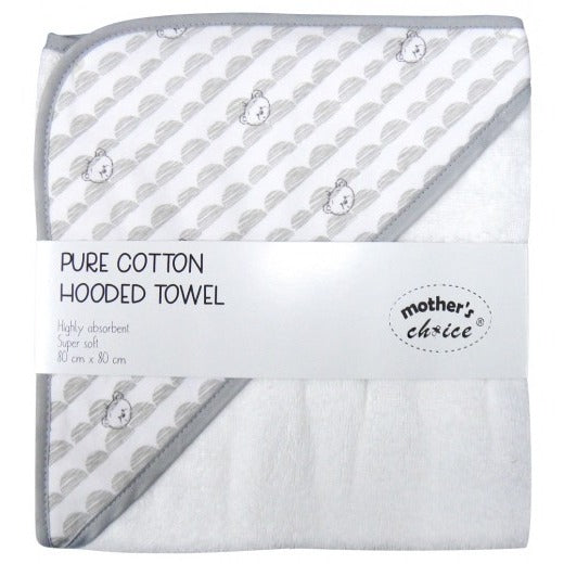PURE COTTON HOODED TOWEL 'BEAR'