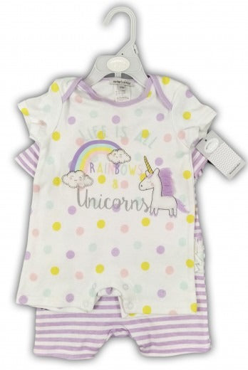 INFANT'S 2 PACK ROMPERS 'UNICORN'