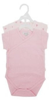 GIRLS 100% COTTON 2 PACK WRAP OVER - PINK