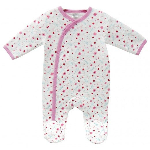 COTTON QUILTED SLEEPSUIT 'FLOWER'