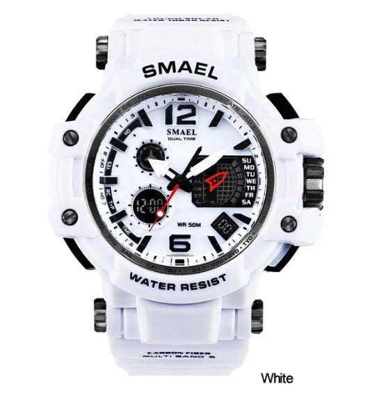 Smael Multifunctional Digital Analog Watch Model 1509 - White