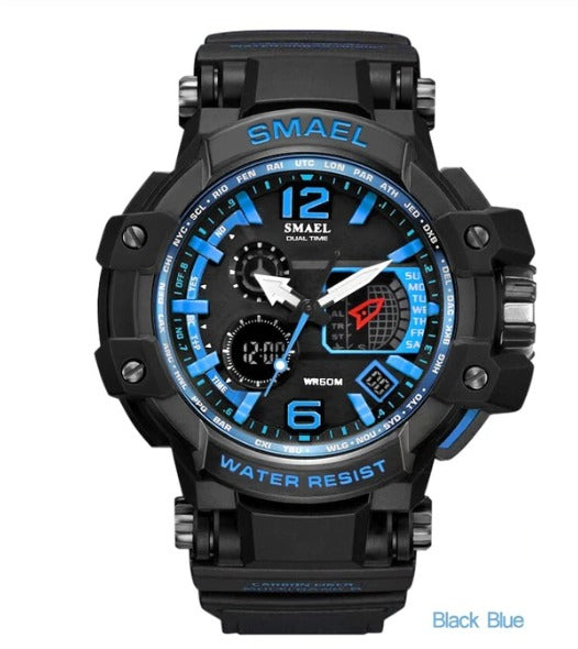 Smael Multifunctional Digital Analog Watch Model 1509 - Black Blue
