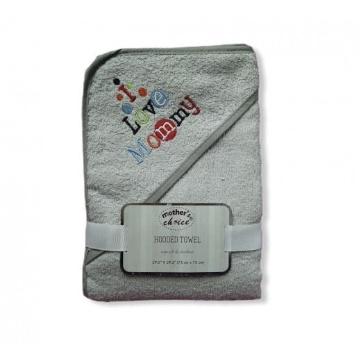 100% COTTON HOODED TOWELS 'I LOVE MUMMY'